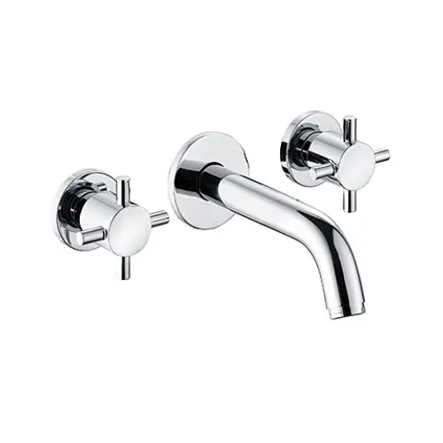 KLUDI BOZZ Waschtisch-Wandarmatur 180mm Dreiloch Kreuzgriffe chrom, 381450520, Artikel in Kategorie